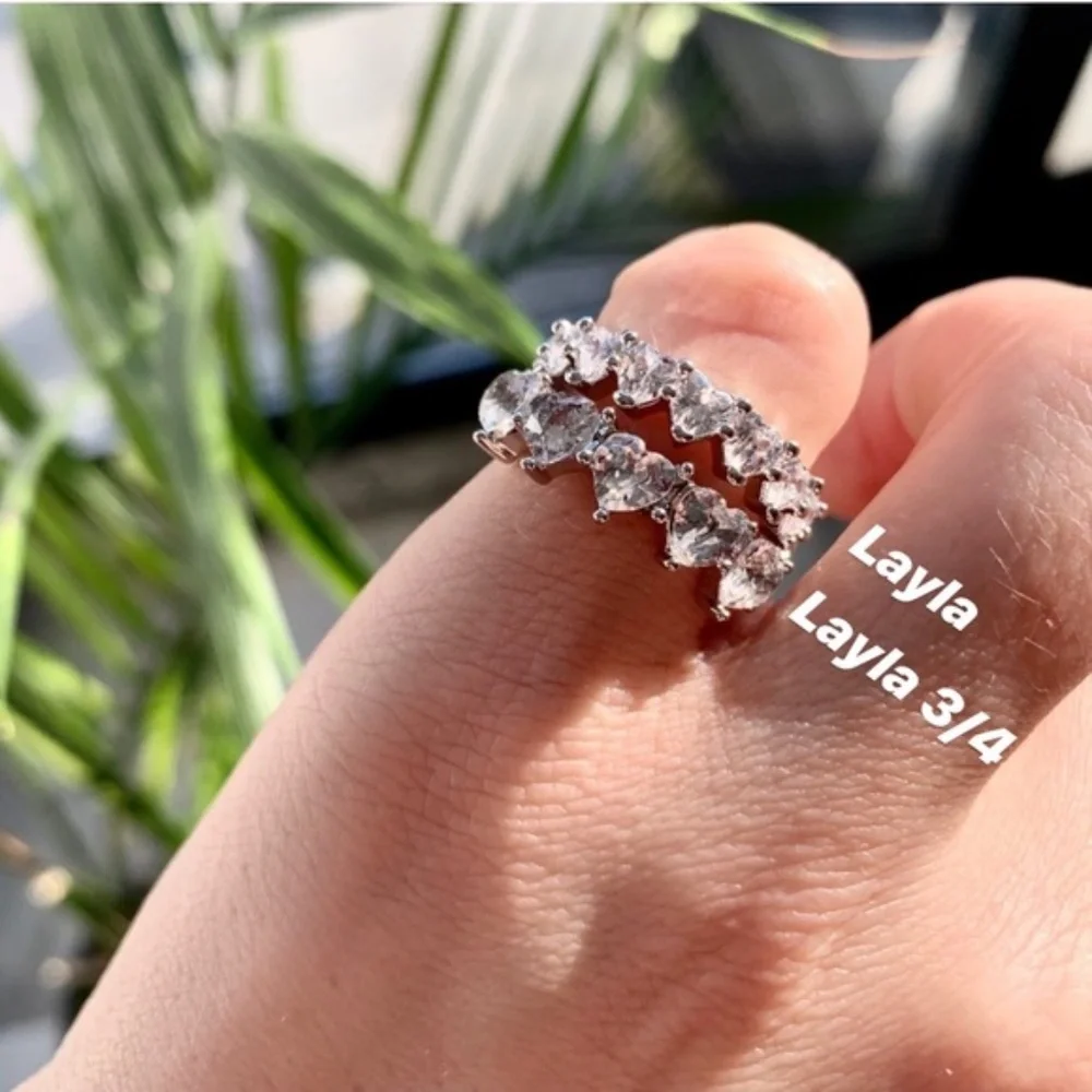 ❤️Heart Shaped Cut 5Pcs 0.5Ct Wedding Diamond Band